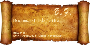 Buchwald Füzike névjegykártya
